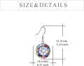 wholesale 925 Sterling Silver Rainbow Crystal Compass Drop Dangle Earrings for Women Girls Graduation Travel Gifts-0-4