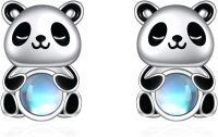 wholesale 925 Sterling Silver Panda Moonstone Stud Earrings for Women Girls Cute Animal  Idea-panda