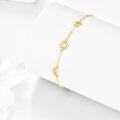 wholesale 14k Gold Thin Chain Bracelet with Sun Moon and Star Charms Fine Jewelry Birthday Gift for Women-0-1