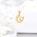 wholesale 14K Gold Horseshoe & Cross with Hearts Pendant Necklace for Women-0-1