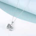 wholesale 925 Sterling Silver Sloth Pendant With Golden Heart Charm Necklace-0-13