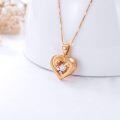 wholesale 18K Gold & Cubic Zirconia Heart Pendant Necklace - 2.86g Solid 18K White Gold Dainty Chain - Hypoallergenic Women's Jewelry Gift-0-3