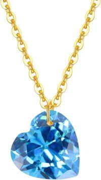 wholesale 14K Yellow Gold Natural Garnet Heart Pendant Necklace 6mm 8mm-style6- 8mm- Topaz