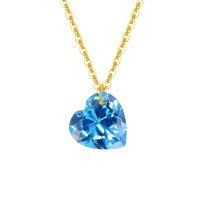 wholesale 14k Gold Heart-shaped Peridot Pendant Necklace-style6- 8mm- Topaz