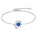 wholesale 925 Sterling Silver Aquarius Zodiac Heart Charm Bracelet s for Women-0-0