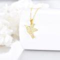 wholesale 14K Gold Hummingbird Opal Stone Necklace Pendant for Women Wife Mom-0-2