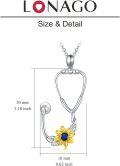 wholesale Sterling Silver Sunflower RN Caduceus Nursing Pendant-0-41