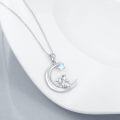 wholesale 925 Sterling Silver Moon Rabbit Star Pendant Necklace s for Women Girls Mother's Day Birthday Christmas Anniversary Present Idea 45cm Chain Length-0-3