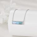 wholesale 925 Sterling Silver Rectangular Blue Agate Pendant With Chain And Tools Kit-0-3