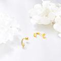 wholesale 14K Gold Moissanite Huggie Hoop Earrings (2 x 3 mm)-0-3