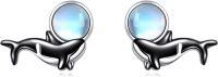 wholesale 925 Sterling Silver Blue Moonstone Orca Whale Stud Earrings for Women Girls Gifts Jewelry Accessories 4g-whale