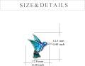 wholesale 925 Sterling Silver Hummingbird Stud Earrings with Enamel Finish for Women-0-3