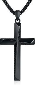 wholesale 925 Sterling Silver Black Cross Pendant Necklace  with Chain 24 - Mens & Womens  Set-0-0