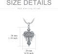 wholesale 925 Sterling Silver Celtic Cross Angel Wings Necklace Norse Viking  for Him Her-0-2