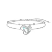 wholesale 925 Sterling Silver Angel Wing Infinity Charm Bracelet Wholesale for Women Girls-Stethoscope-Wing 9"-11"