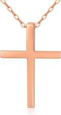 wholesale 14K Rose Gold Simple Cross Pendant Necklace for Women - Chain Length: Adjustable from 32cm to 47cm-0-0