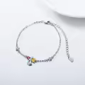 wholesale 925 Sterling Silver Metal Guardian Angel Birthstone Charm Bracelet Wholesale Gift for Women Girls-0-1