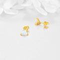 wholesale 14K Gold Triangle Opal Stud Earrings - 14K Solid Gold Jewelry for Women-0-2