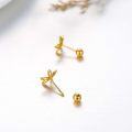 wholesale 14K Gold  Daisy Flower Stud Earrings with Cubic Zirconia - Delicate Fine s for Her-0-4