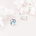 wholesale 925 Sterling Silver Moonstone Cat Guinea Pig Stud Earrings for Women-0-3