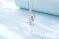 wholesale 925 Sterling Silver White Quartz Healing Crystal Poppy Flower Pendant Necklaces - Mothers Day Gifts for Mom Daughter Sister Wife-0-1