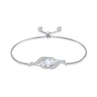 wholesale 925 Sterling Silver Birthstone Dainty Infinity Bracelet for Women-10-Oct.-Opal