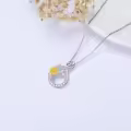 TOUPOP Sterling Silver Stone October Birth Flower Necklace-0-3