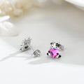 wholesale 925 Sterling Silver Hypoallergenic Pink Heart Cow Stud Earrings - Cute Animal  for Women-0-3