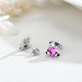 wholesale 925 Sterling Silver Cow Holding Pink Heart Earrings Wholesale For Women Girls-0-3