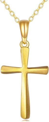 wholesale 14K Gold Hecate Stone Delicate Tree of Life Cross Pendant Necklace for Women-Spiral Twist Cross