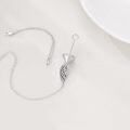 wholesale 925 Sterling Silver Angel Wing Memorial Bracelet with Funnel and Spoon - Ashes Holder  for Women-0-2