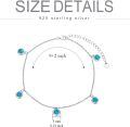 wholesale Sterling Silver Turquoise Stone Anklet for Women Mother s Day Gift-0-4