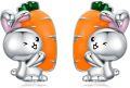 wholesale 925 Sterling Silver Carrot-Shaped Bunny Studs - Adorable Rabbit Easter  for Girls and Women-0-0