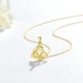 wholesale 14K Gold Triquetra Trinity Knot Pendant Necklace with Chain for Women Men-0-3