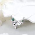 wholesale 925 Sterling Silver Koala Bear Necklace with Green Stones Gift for Mom Daughter Wife-0-4