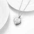 wholesale 925 Sterling Silver Photo Heart Pendant with Floral Engraving and Mother & Child Design - Holds Pictures Inside for Women's -0-3