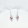 TOUPOP Sterling Silver Aquamarine Infinity Dangle Drop Earrings-0-1