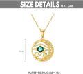 wholesale 14K Solid Gold (58.5%) Nickel-Free Pendant with Simulated Emerald - Eye of Horus & Celtic Knot Necklace - Adjustable 16-18 Chain - Gift for Her-0-2