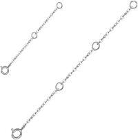wholesale 925 Sterling Silver Rhodium 4 & 2 Rolo Chain Extender Nickel-Free Hypoallergenic Jewelry-Set 2''&4'' silver
