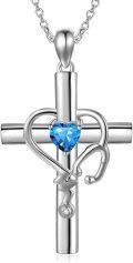 wholesale  Metal Stone Stethoscope Cross Pendant Necklace for Nurse Doctor Graduation -0-18
