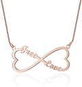 wholesale TOUPOP 10k/14k/18k Solid Gold Infinity Name Heart Necklace For Women Real Gold Chain Infinity Nameplate Pendant Necklaces Fine Jewelry Christmas Gift For Wife Mother -0-1
