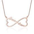 TOUPOP 10k/14k/18k Solid Gold Infinity Name Heart Pendant Necklace-0-1