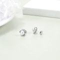 wholesale 925 Sterling Silver Celtic Knot Pearl Studs with Leverbacks (White)-0-3