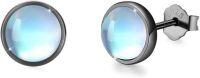 wholesale Sterling Silver Moonstone Stud Earrings – Hypoallergenic, 4mm, Gift for Women-4.0 Millimeters