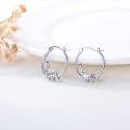 wholesale 925 Sterling Silver Dinosaur Cutout Huggie Hoop Earrings for Girls and Women with Hypoallergenic Earwires-0-1
