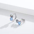 wholesale 925 Sterling Silver Heart-shaped Blue Crystal Sloth Charm Bead For Bracelet Or Necklace-0-1