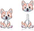wholesale 925 Sterling Silver Corgi Dog Stud Earrings for Women Gifts-0-0