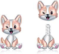 wholesale 925 Sterling Silver Corgi Dog Stud Earrings for Women Gifts-03-Corgi