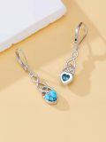 TOUPOP Sterling Silver Turquoise Dangle Teardrop Bohemian Drop Earrings-0-1