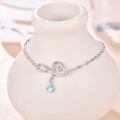 wholesale 925 Sterling Silver Infinity Bracelet Wholesale With Blue Gemstone Charm-0-1